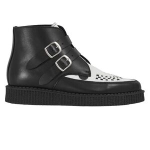 UNDERGROUND LEATHER BOWIE CREEPER BLACK / WHITE BOOTS
